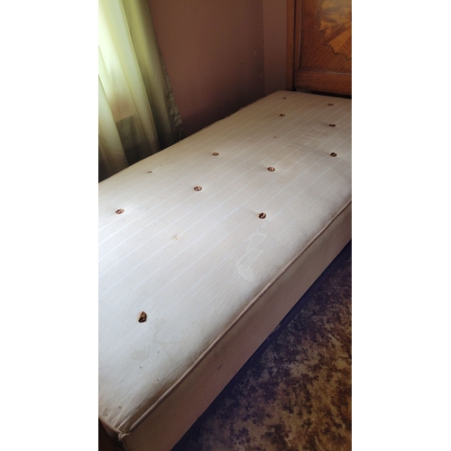 36 - A PAIR OF ANTIQUE MAHOGANY INLAID ANTIQUE BEDS: Each bed with a slightly bow shaped foot board with ... 