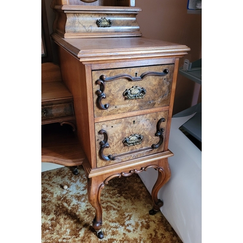 37 - AN EARLY 20TH CENTURY MIRRORED DRESSING UNIT WITH CENTRAL LONG MIRROR. Some carved moulding pieces a... 