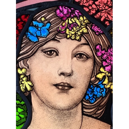 4 - A BEAUTIFUL STAINED GLASS PANEL BY MARIJA KOVAĆ, ‘CHAMPENOIS’, 2020. The piece is inspired by Alfons... 