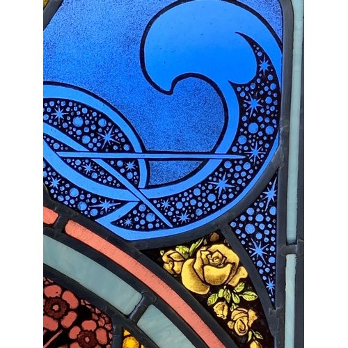 4 - A BEAUTIFUL STAINED GLASS PANEL BY MARIJA KOVAĆ, ‘CHAMPENOIS’, 2020. The piece is inspired by Alfons... 