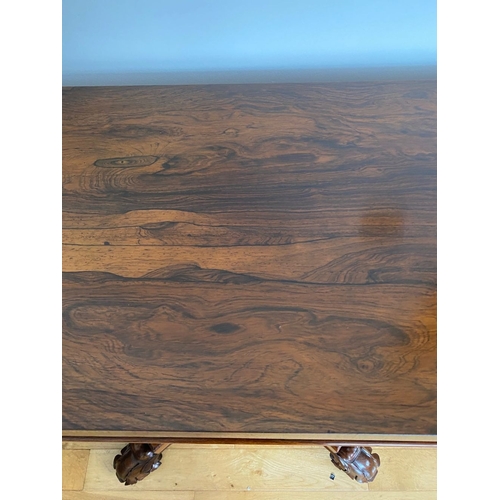 5 - A GOOD QUALITY WILLIAM IV ROSEWOOD CARD TABLE, with excellent original colour, the top with rounded ... 