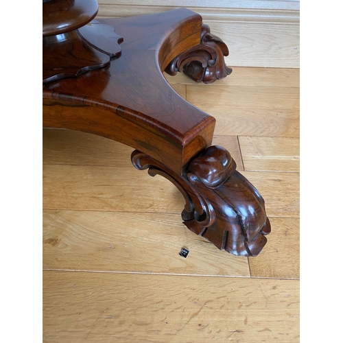 5 - A GOOD QUALITY WILLIAM IV ROSEWOOD CARD TABLE, with excellent original colour, the top with rounded ... 