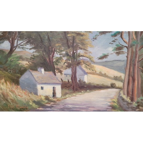 92 - M.E. MURPHY, (IRISH 20TH CENTURY), A COUNTRY BOREEN, oil on canvas board, signed lower left. Frame: ... 