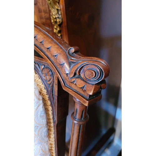 35 - A VERY GOOD QUALITY PAIR OF ANTIQUE OCCASIONAL CHAIRS, each with carved curved crest rail with folia... 