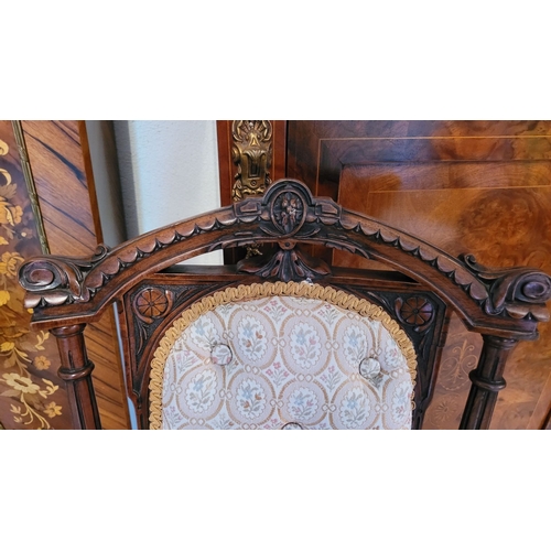 35 - A VERY GOOD QUALITY PAIR OF ANTIQUE OCCASIONAL CHAIRS, each with carved curved crest rail with folia... 