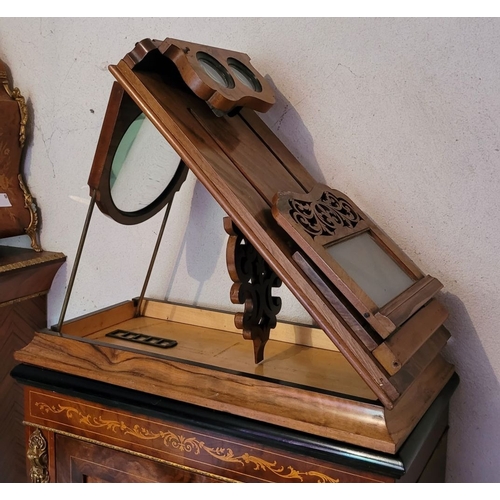 38 - A FINELY CRAFTED VICTORIAN FOLDING STEREOSCOPIC VIEWER, in the style of Negretti & Zambra. Decorated... 