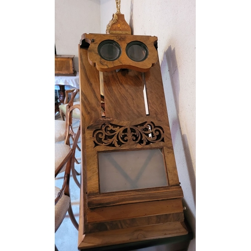 38 - A FINELY CRAFTED VICTORIAN FOLDING STEREOSCOPIC VIEWER, in the style of Negretti & Zambra. Decorated... 