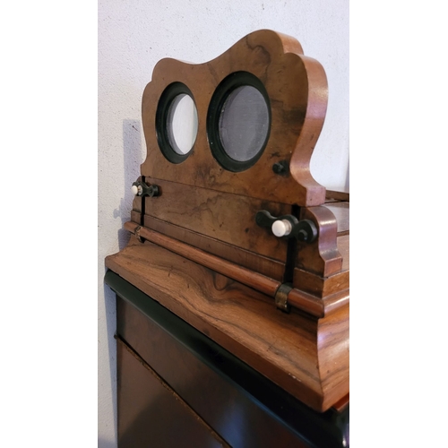 38 - A FINELY CRAFTED VICTORIAN FOLDING STEREOSCOPIC VIEWER, in the style of Negretti & Zambra. Decorated... 