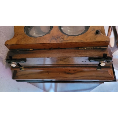 38 - A FINELY CRAFTED VICTORIAN FOLDING STEREOSCOPIC VIEWER, in the style of Negretti & Zambra. Decorated... 