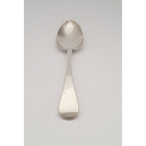 63 - A VERY GOOD EARLY 19TH CENTURY SILVER SERVING SPOON, London hallmarks, with date letter of ‘i’ for 1... 