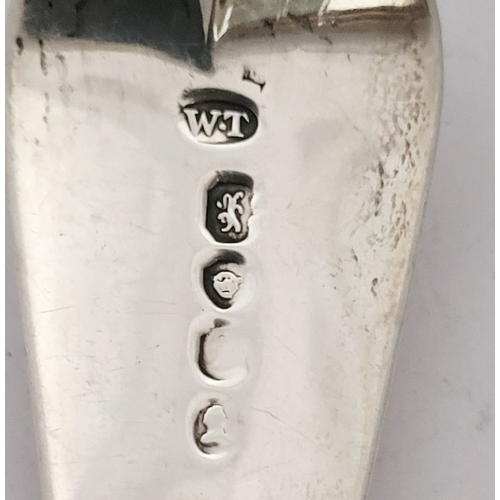 63 - A VERY GOOD EARLY 19TH CENTURY SILVER SERVING SPOON, London hallmarks, with date letter of ‘i’ for 1... 