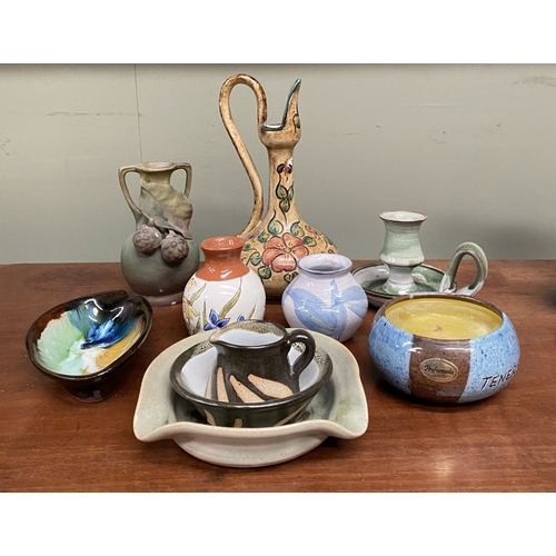 290 - A NICE COLLECTION OF VINTAGE HAND-MADE CERAMICS, to include Malahide Pottery dish, as well as a piec... 