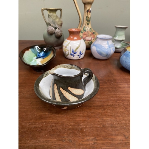 290 - A NICE COLLECTION OF VINTAGE HAND-MADE CERAMICS, to include Malahide Pottery dish, as well as a piec... 