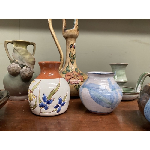 290 - A NICE COLLECTION OF VINTAGE HAND-MADE CERAMICS, to include Malahide Pottery dish, as well as a piec... 