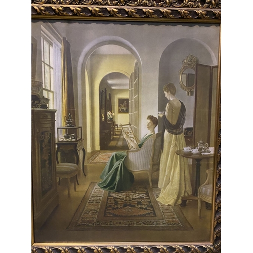 291 - A DECORATIVE GILT FRAMED PRINT, ‘SERENITY’, after original by Leonard Campbell Taylor (British, 1874... 