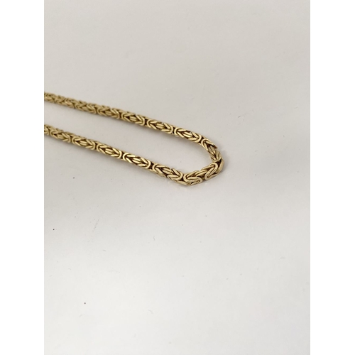 11 - A BEAUTIFUL DESIGNER 14CT YELLOW GOLD MIDAS CHAIN NECKLACE, beautiful interlocked chain link necklac... 