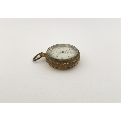 35 - A GOOD ANTIQUE ‘F. BRENNAN CORK’ POCKET BAROMETER, brass barometer, the dial reading ‘compensated fo... 