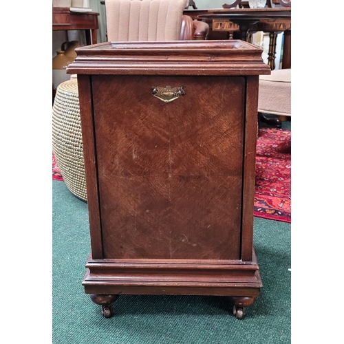 45 - MIXED FIRE-SIDE LOT: includes a good early 20th century fall front purdonium cabinet, with brass swi... 