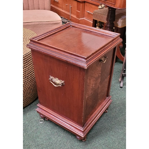 45 - MIXED FIRE-SIDE LOT: includes a good early 20th century fall front purdonium cabinet, with brass swi... 