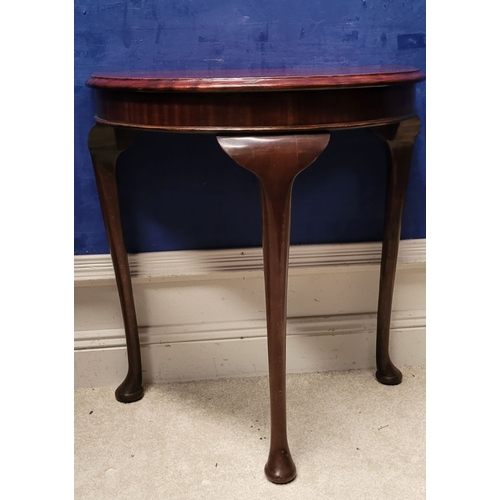 50 - A GOOD QUALITY NEATLY SIZED DEMI-LUNE MAHOGANY TABLE, lovely size, ideal for any space in your home.... 