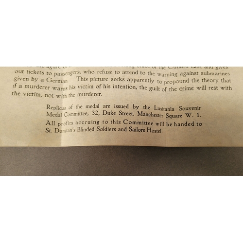 51 - A BRITISH REPLICA OF KARL GOETZ'S LUSITANIA MEDALLION, 1915-1916, presented in the original box, com... 
