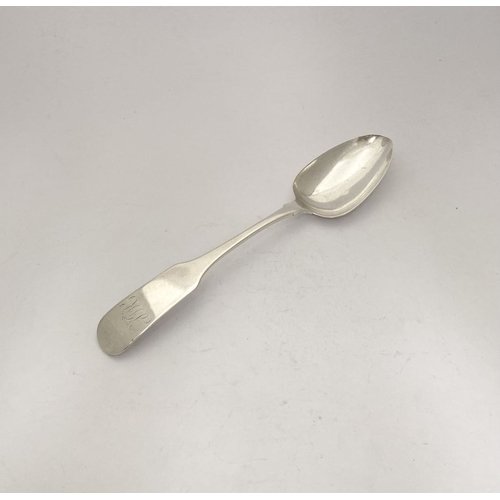 61 - A GEORGE III IRISH SILVER TABLE SPOON, by John Pittar, Dublin c.1807. In the Hanoverian pattern, wit... 