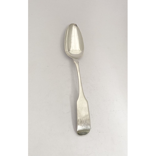 61 - A GEORGE III IRISH SILVER TABLE SPOON, by John Pittar, Dublin c.1807. In the Hanoverian pattern, wit... 