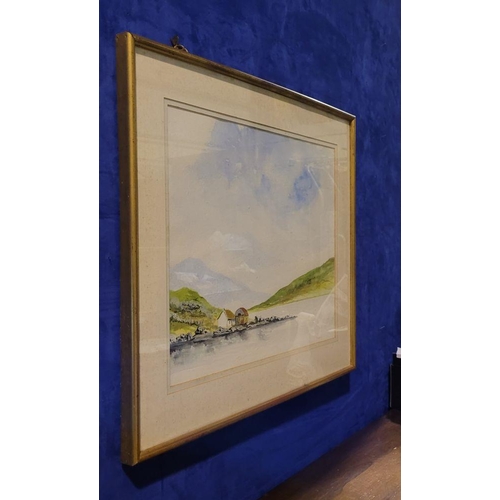 126 - MICHAEL DOWNES, (IRISH, 20TH CENTURY), AN IRISH LANDSCAPE, watercolour on paper, signed in pencil lo... 