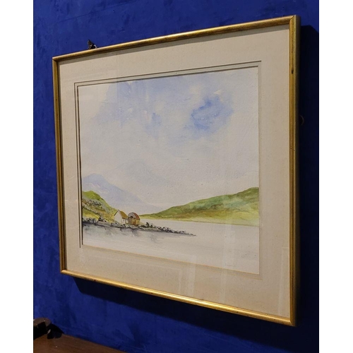 126 - MICHAEL DOWNES, (IRISH, 20TH CENTURY), AN IRISH LANDSCAPE, watercolour on paper, signed in pencil lo... 