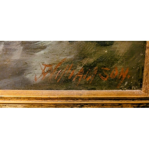 129 - A PAIR OF PAINTINGS: AFTER WILLIAM BROOME / J. WILLIAMSON, OFF TO THE WRECK, oil on canvas, signed l... 