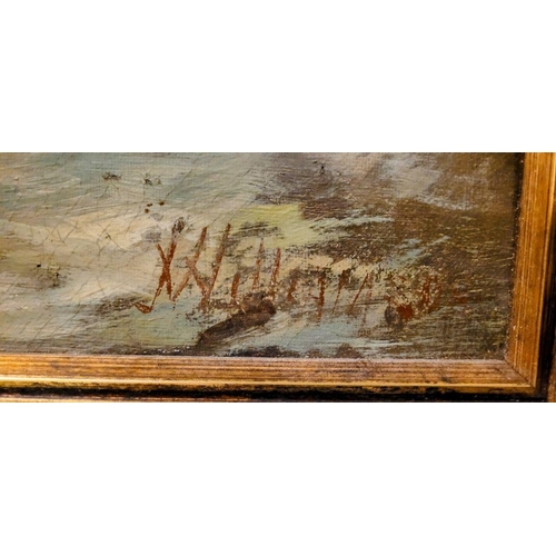 129 - A PAIR OF PAINTINGS: AFTER WILLIAM BROOME / J. WILLIAMSON, OFF TO THE WRECK, oil on canvas, signed l... 