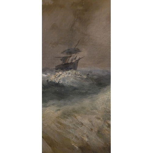 129 - A PAIR OF PAINTINGS: AFTER WILLIAM BROOME / J. WILLIAMSON, OFF TO THE WRECK, oil on canvas, signed l... 