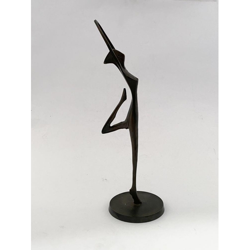 13 - IRISH SCHOOL, 20TH CENTURY, ‘DANCER’, cast bronze sculpture on circular base, unsigned. Dimensions: ... 