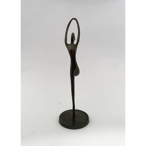 13 - IRISH SCHOOL, 20TH CENTURY, ‘DANCER’, cast bronze sculpture on circular base, unsigned. Dimensions: ... 