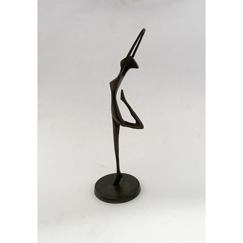 13 - IRISH SCHOOL, 20TH CENTURY, ‘DANCER’, cast bronze sculpture on circular base, unsigned. Dimensions: ... 