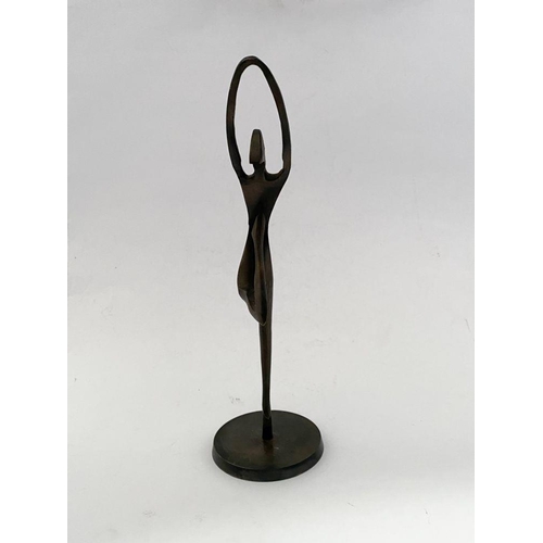 13 - IRISH SCHOOL, 20TH CENTURY, ‘DANCER’, cast bronze sculpture on circular base, unsigned. Dimensions: ... 