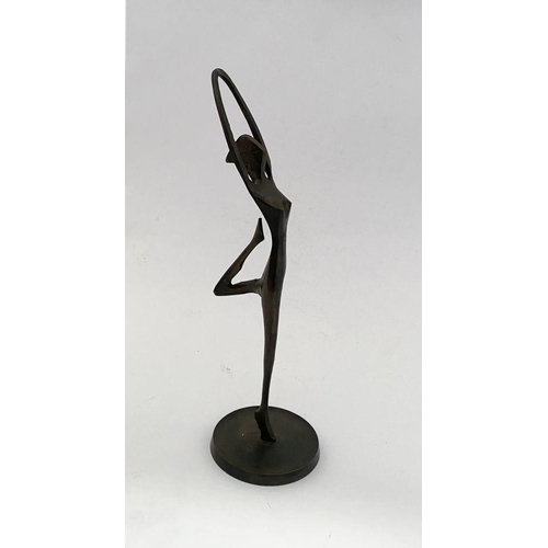 13 - IRISH SCHOOL, 20TH CENTURY, ‘DANCER’, cast bronze sculpture on circular base, unsigned. Dimensions: ... 