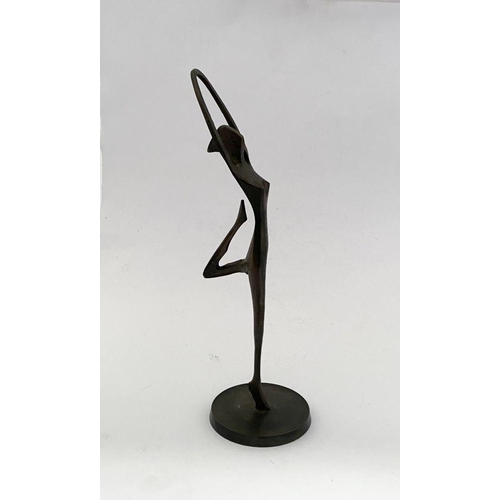 13 - IRISH SCHOOL, 20TH CENTURY, ‘DANCER’, cast bronze sculpture on circular base, unsigned. Dimensions: ... 