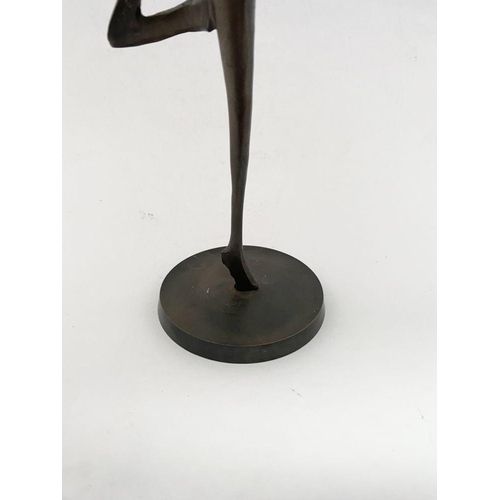 13 - IRISH SCHOOL, 20TH CENTURY, ‘DANCER’, cast bronze sculpture on circular base, unsigned. Dimensions: ... 