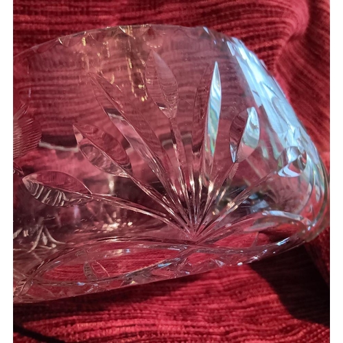 146 - A GOOD CUT GLASS DECANTER AND BOWL, the bowl with etched designs to body as well as cut glass. The d... 