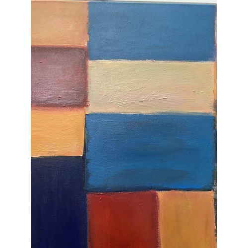 155 - AFTER SEAN SCULLY RA (Irish b.1945), ‘CUT GROUND ORANGE PINK 6.11’, oil on canvas, after Sean Scully... 