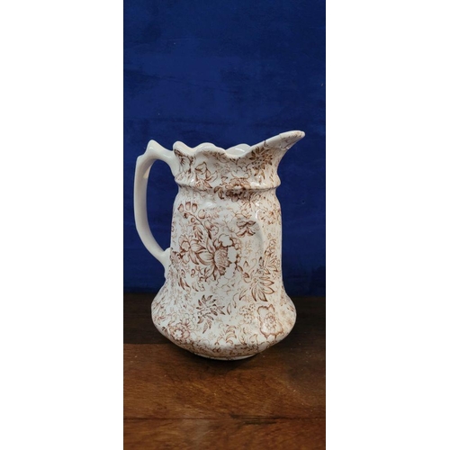 208 - A TRIO OF JAMES KENT ‘OLD FOLEY’ STAFFORDSHIRE ‘16TH CENTURY CHINTZ’ JUGS, one tall just and two sho... 