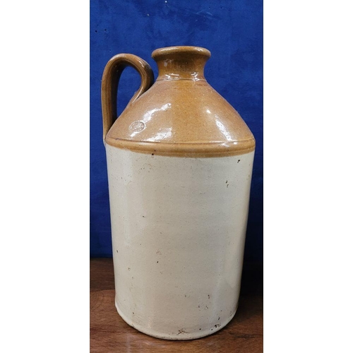 214 - A COLLECTION OF GLAZED STONEWARE JARS/POTS, includes: (i) A large Skey 10 Tamworth curved handle jar... 