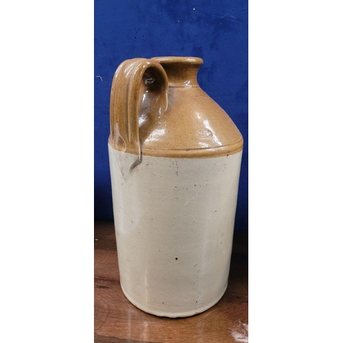 214 - A COLLECTION OF GLAZED STONEWARE JARS/POTS, includes: (i) A large Skey 10 Tamworth curved handle jar... 