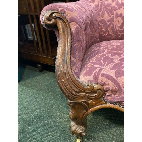 227 - A VICTORIAN MAHOGANY BUTTON BACK ARMCHAIR, with stud upholstered seat, armrests and button back. The... 