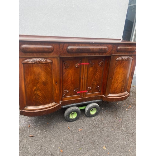 229 - A FINE MAHOGANY THREE DRAWER SIDEBOARD, with raised gallery to back, three frieze drawers above base... 