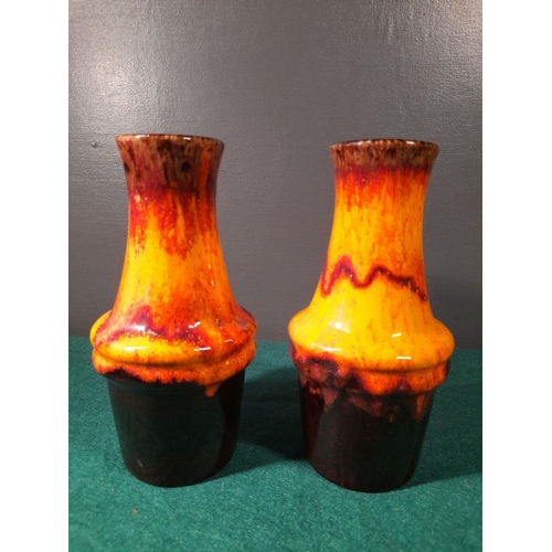 237 - A PAIR OF 1960’S GERMAN LAVA WARE VASES, made by Scheurich W. Germany. In excellent condition. Dimen... 