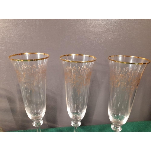 243 - A GREAT SELECTION OF VINTAGE GLASSES, in a variety of patterns and designs, including etched glasses... 