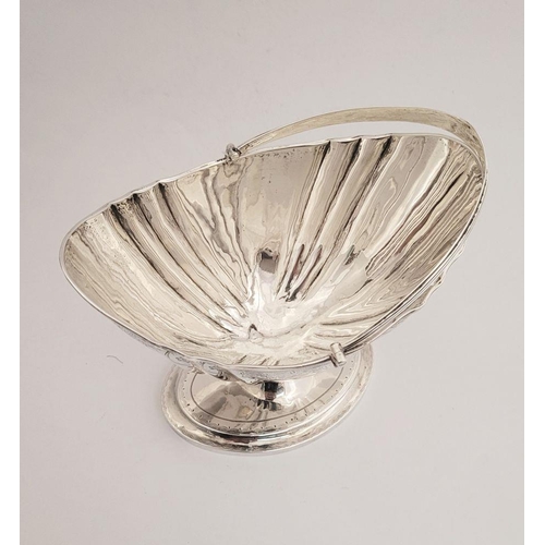 6 - A VERY FINE & RARE IRISH, CORK, GEORGE III SILVER HELMET SHAPED SUGAR BASKET, circa 1790, impressed ... 