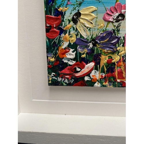 61 - EVELINA VINE (British, 20th/21st Century), ‘FLOWERS OF JOY’, oil on board, signed lower left, inscri... 